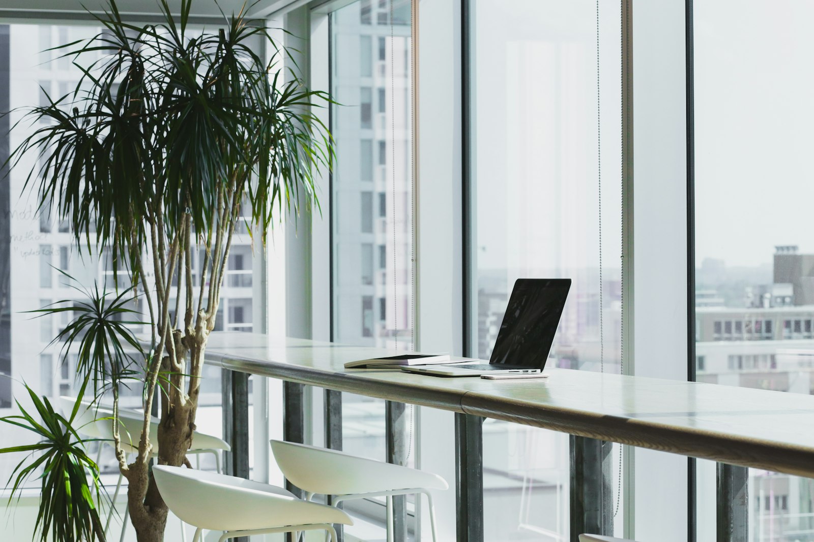 Claims desk with laptops and files